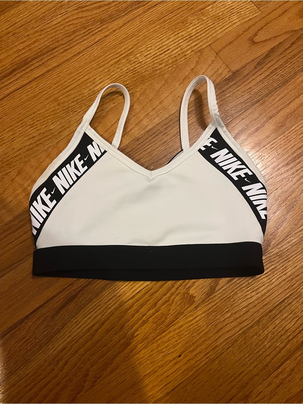 Nike Women's White & Black Logo Sports Bra